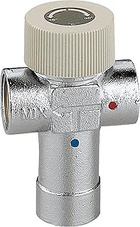 Caleffi 520430 Thermomischer Einstellbar 1/2 Zoll 30 – 48 °C Messing-Gehäuse, Verchromt