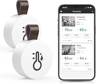 Brifit Mini Thermometer Hygrometer, Bluetooth Thermometer Hygrometer mit APP & Datenspeicherung, …