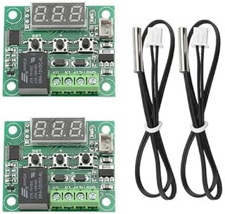 2 Stück Digitales Thermostat W1209 Hohe Präzision Temperatur-Kontrollschalter 12V Gleichstrom M…