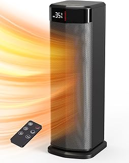 Heizlüfter, 2000W PTC Heizlüfter Energiesparend, 4 Modi, ECO-Modu, Thermostat, 90°-Oszillation…