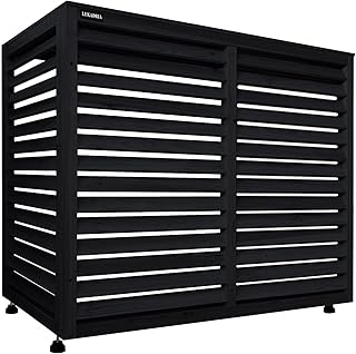 Wärmepumpe Verkleidung Klima Sichtschutz Abdeckung aus Holz imprägniert in anthrazit für Auße…