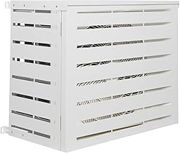 IDMarket – Klimaanlagenabdeckung aus weißem Metall zum Schutz der Außeneinheit 95 x 50 x 80 cm