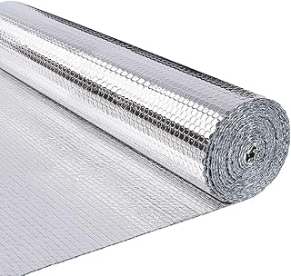 VOUNOT Isolierfolie Dämmfolie 10m x 122cm x 3mm, Doppelte Alu-Luftpolsterfolie Heizkörper Refle…
