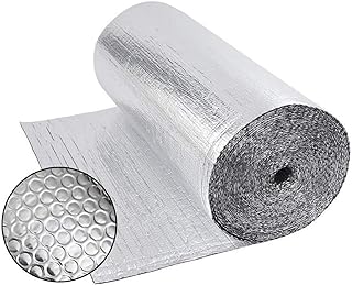 Dripex Isolierfolie Dämmfolie 1.0x10m, Doppelte Alu-Luftpolsterfolie 3-4mm, Heizkörper Reflexio…