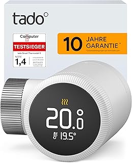 tado Smartes Heizkörperthermostat X, Heizungssteuerung per App und Smart Speaker (Alexa, Siri, G…