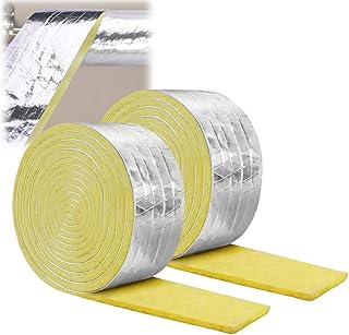 Glaswolle-Isolierung für Rohre, 10M Rolle, Wärme- und Schallisolierung, Glasfaser (2 Stück)