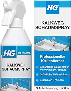 HG Kalkweg Schaumspray, professioneller Kalkentferner für das Badezimmer, entfernt Flecken und A…