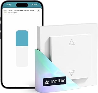 Meross Matter Smart Rolladenschalter WLAN 55x55mm, Smart Home Rolladensteuerung für Jalousien ko…