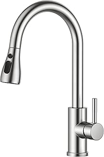 FORIOUS Wasserhahn Küche, Hochdruck Küchenarmatur mit Herausziehbarer Brause Ausziehbar Armatur…