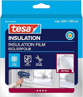 tesa INSULATION Fenster-Isolierfolie – transparente Thermofolie zur Wärmedämmung an Fenstern – …