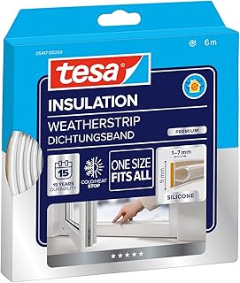 tesa INSULATION Dichtungsband Premium – Selbstklebende Silikondichtung zum Isolieren von Spalten …