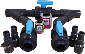 Pool Bypass Set Basic Deluxe 45° 50 mm – PVC Kugelhähne, Winkel & T-Stücke – Durchflussreg…