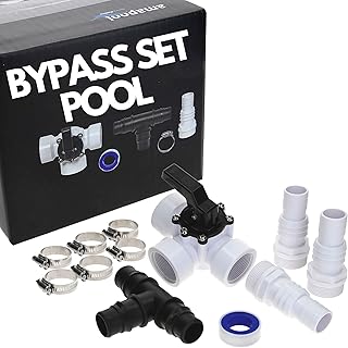Amapool Bypass Set Pool 38mm – Komplettset für Poolheizung & Sandfilteranlage mit 3-Wege-Venti…