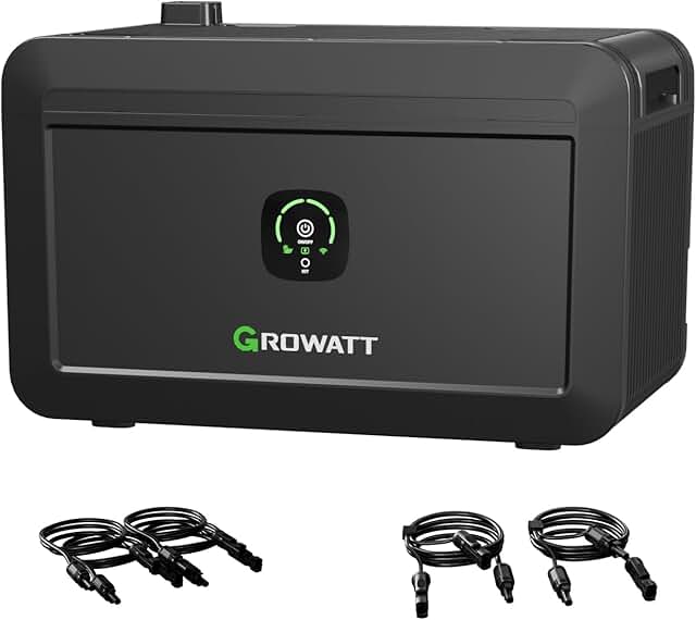 Powerness® Balkonkraftwerk Speicher Growatt NOAH 2000 Speicher 2048Wh mit 1800W PV-Eingangsleist…