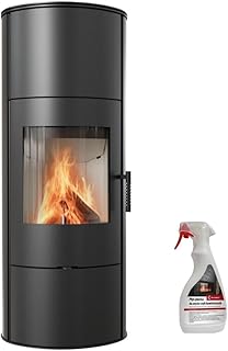 KRATKI Kaminofen aus Stahl Rollo bereit Satz Ø 150 7 kW mit Raumluftunabhängig, Blass Verkleidu…