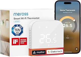 Meross Thermostat Matter Elektrische Heizungsthermostat WLAN Thermostat Heizung Smart Raumthermos…