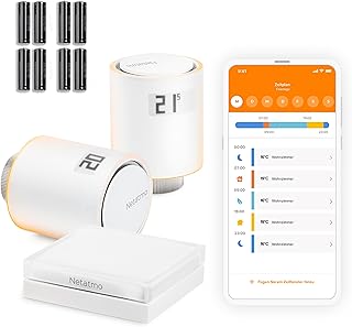 Netatmo Smarte WLAN Heizkörperthermostate Starterpaket Zur Steuerung von Heizkörpern (ohne eige…