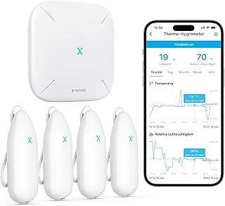 X-Sense WLAN Hygrometer Thermometer Innen, Temperatur- und Luftfeuchtigkeitsüberwachung per App,…