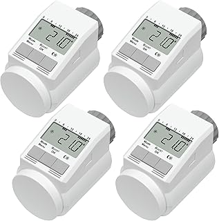 Eqiva Set Model L Elektronik-Heizkörper-Thermostat mit Boost-Funktion, Weiß (4er-Set)