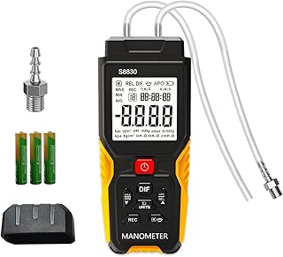 Digitales Manometer, Differenzdruckmessgerät mit Zwei Anschlüssen ±36,8kPa, HVAC Handheld Gasd…