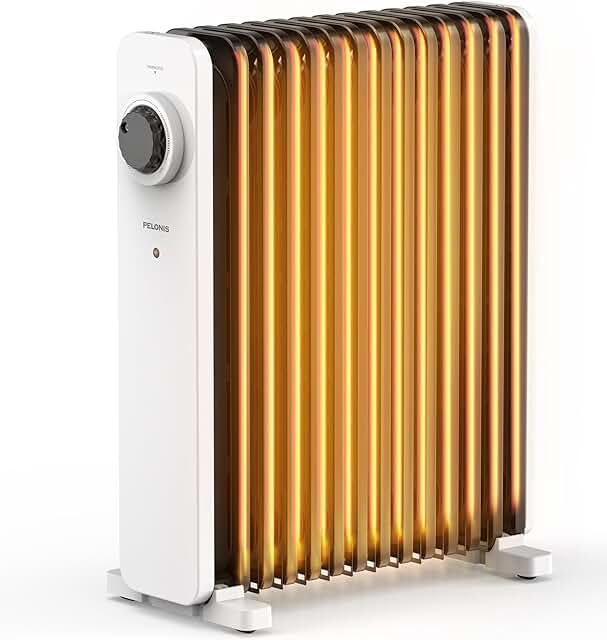 PELONIS Ölradiator 2500W Weiß mit 3D Konvektion & VOLCANO Technik, 13 Rippen Elektroheizung mit…