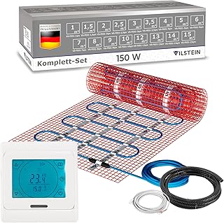 VILSTEIN® Elektrische Fußbodenheizung [150W/m²] – Bodenheizung Elektrisch geeignet für Lamina…