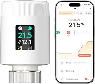 WLAN Heizkörperthermostat TRV901W – Smart Heizungsthermostat mit App & Alexa, Thermostat Heizu…