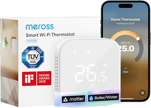 Meross Thermostat Matter Heizungsthermostat Heizung Smart Digital WLAN Raumthermostat für Fußbo…