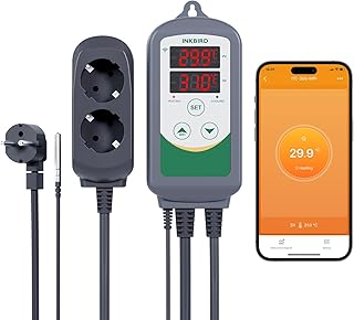 Inkbird Heizen Kühlen Thermostat, ITC-308-WIFI Steckdose Temperaturregler Fernsteuerung per App,…