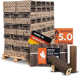 HEIZFUXX Holzbriketts Pinikay Hartholz Octagon 10kg x 96 Gebinde 960kg / 1 Palette Hartholzbriket…