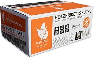 HEIZFUXX Holzbriketts Nestro Hartholz M Karton 12kg x 2 Gebinde 24kg 1 Paket Kaminbriketts Ofenbr…