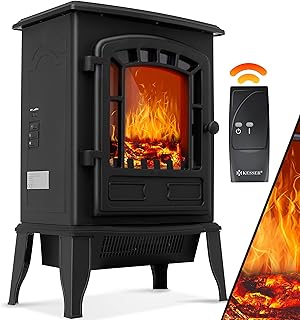 KESSER® Elektrokamin mit Heizlüfter & Fernbedienung 2000W Elektro Kamin Elektrischer Heizung LE…