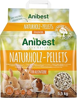 Anibest Kleintierpellets, 100 % natürliche Einstreu für Kaninchen, Hamster, Meerschweinchen und…