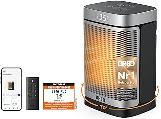 Dreo Smarter Heizlüfter Energiesparend Leise, 1500W PTC Kerarmik Heizung mit Thermostat, 3 Modi,…