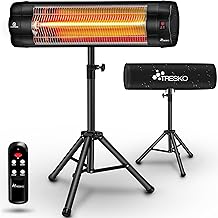 TRESKO Infrarot Heizstrahler 2500W mit Fernbedienung | Wärmestrahler elektrisch mit 3 Heizstufen…