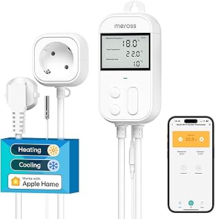 Meross Smart Thermostat Steckdose für HomeKit Digital WLAN Temperaturregler WiFi Heizungsthermos…