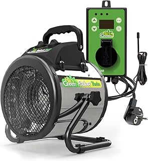 Bio Green Elektro-Gewächshausheizung Palma Twin mit digitalem Thermostat | 2 x 1000 Watt | 163 m…
