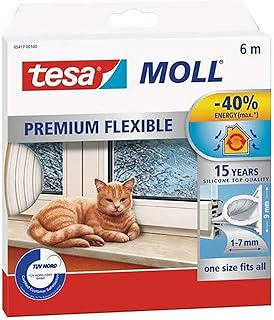 tesamoll Premium Flexible – Selbstklebende Silikondichtung zum Isolieren von Spalten an Fenstern …