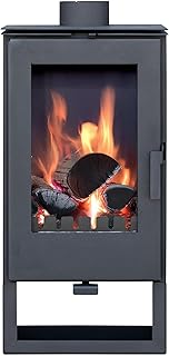 Kaminofen holzofen ALAZ K8M Schwarz 9 kW, Kamin Heizofen Dauerbrandofen Holzofen, Кaminholz Hüt…