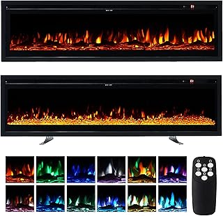 INMOZATA 127cm/50 Zoll Elektrokamin mit Heizung 900W&1800W, 3-in-1 Elektrischer Kamin Stand/Wand/…