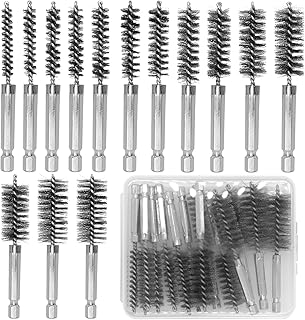 ZHIYUQL 14 Stück Drahtbürste Bohrmaschine, Heizkesselbürste Edelstahl Kesselbürste mit Sechsk…