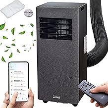 Mobile Klimaanlage mit Abluftschlauch & Fensterabdichtung WLAN Klimaanlage WiFi & App Mobil 24H T…