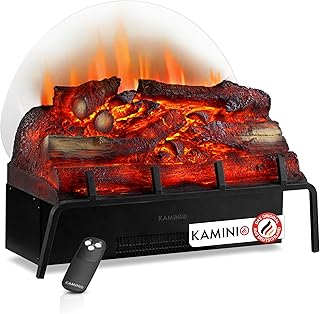 KAMINIO Elektrokamin Noah – Elektrischer Kamineinsatz mit Heizung, 3D-Flammeneffekt, Fernbedienung