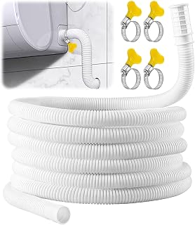 VEEKAY Kondensatschlauch Klimaanlage Ø16mm, 8m UV-beständig PVC Ablaufschlauch mit 4 Schlauchsc…