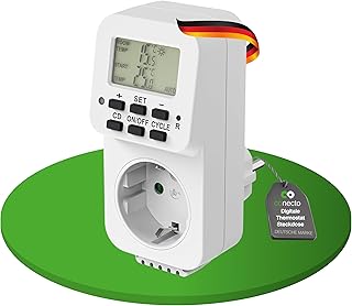 conecto Digitale Thermostat Steckdose, mit internem Fühler sowie Zeitsteuerung, für Terrarium, …