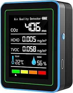 Luftqualitätsmonitor für Innenräume: Temperatur- und Feuchtigkeitssensor mit CO2, TVOC, HCHO, …
