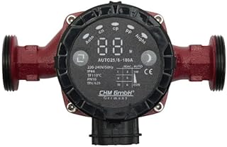 CHM GmbH® Hocheffizienzpumpe 25-60/180 Auto Heizungspumpe Umwälzpumpe mit Nachtabsenkung Zirkul…