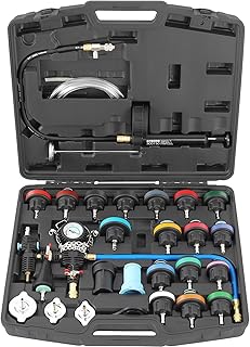 TECPO Kühlsystem Prüfgerät, Vakuum-Abdruck-Set, für PKW & leichte LKW, mit Pumpe, Manometer &…