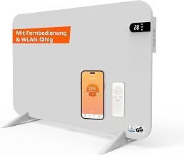 Könighaus Smart Dual-Infrarotheizung V2 450 W – Weiß | WLAN App, Fernbedienung, Standgerät & W…