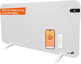 Könighaus Smart Dual-Infrarotheizung V2 600 W – Weiß | WLAN App, Fernbedienung, Standgerät & W…